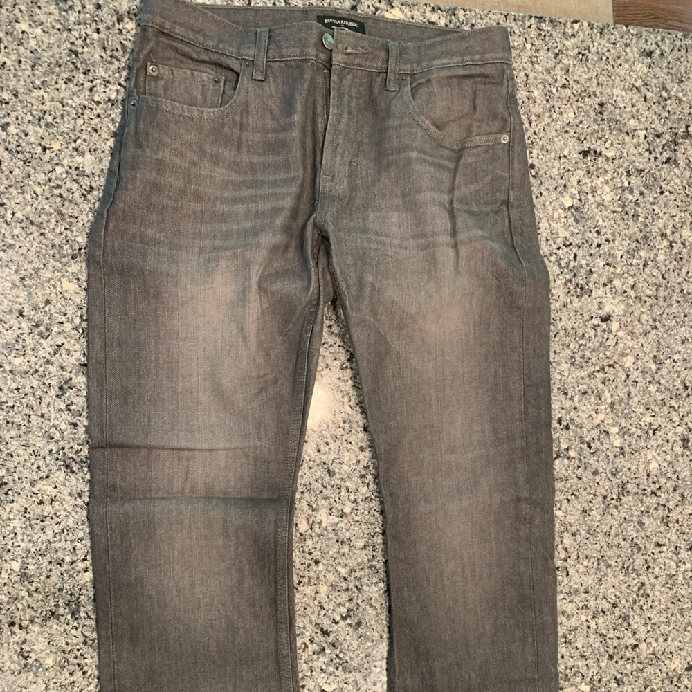 Banana republic vintage straight grey jeans.